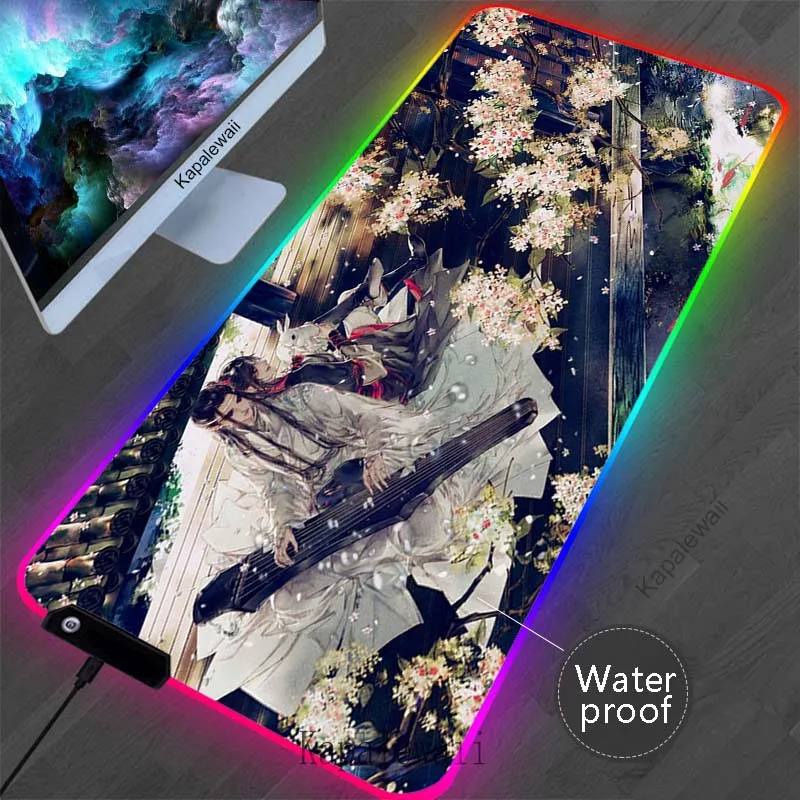 

HD Print Mo Dao Zu Shi Gaming Mouse Pad RGB Computer Gamer Mousepad Lock Edge Waterproof Mouse Mat Game Accessories Keyboard Pad