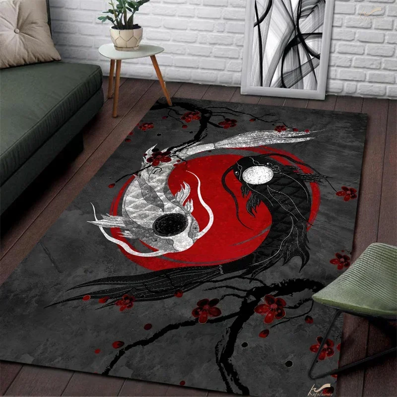 Black and white cat decorative floor mat carpet living room children's bedroom bedside non-slip   kitchen bathroom