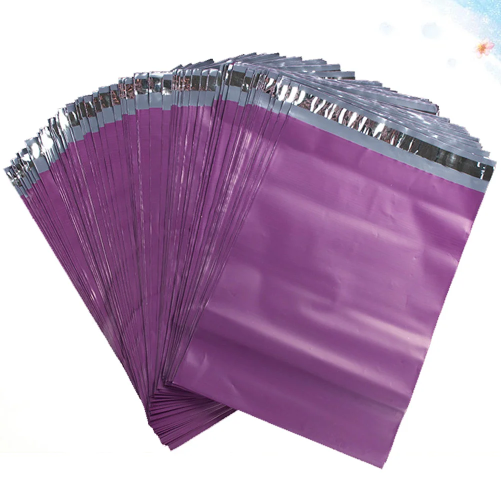 100 Pcs Thicken Bag for Delivery Product Express Transportation Courier Eco-friendly Packing Purple