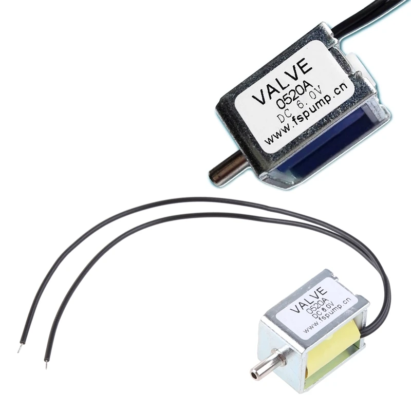 Mini solenoide electromagnético para válvula DC6V/12V, Control electrónico escape para válvula normalmente abierta,