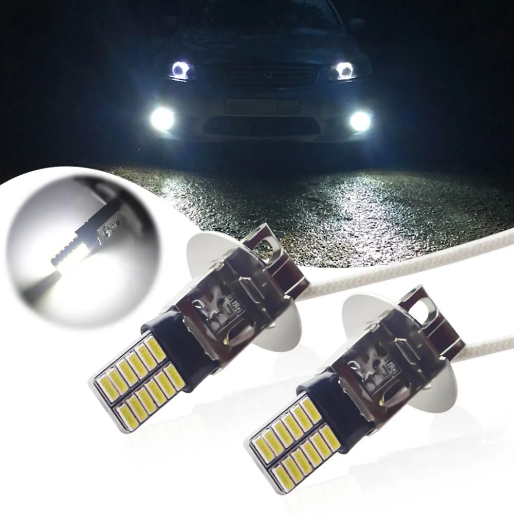 

1 Pair of White 24SMD H3 Super Bright LED Bulbs for Fog Lights/Daytime Running Lights