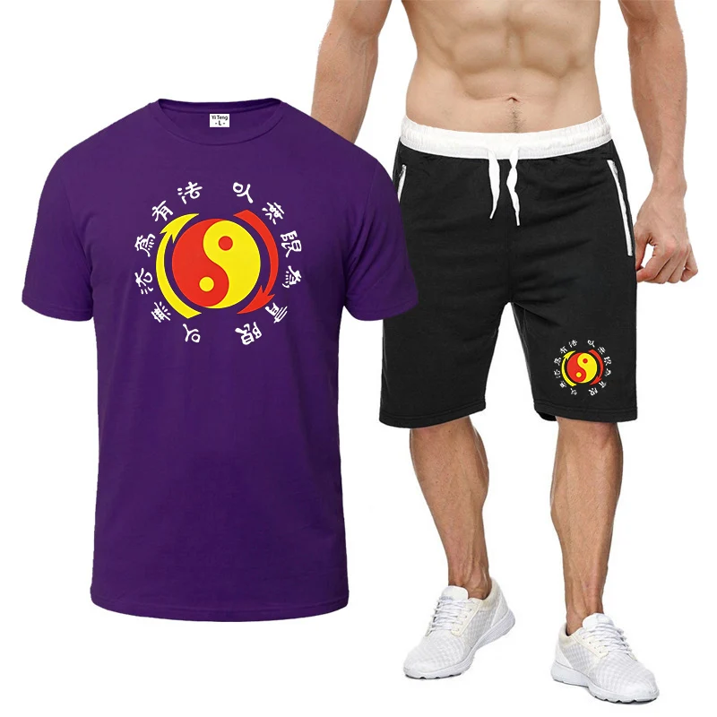 Jeet Kune Do Martial Artist Wing Chun Men's short-sleeved suit set - two-piece short-sleeved shirt + short pants T shirt