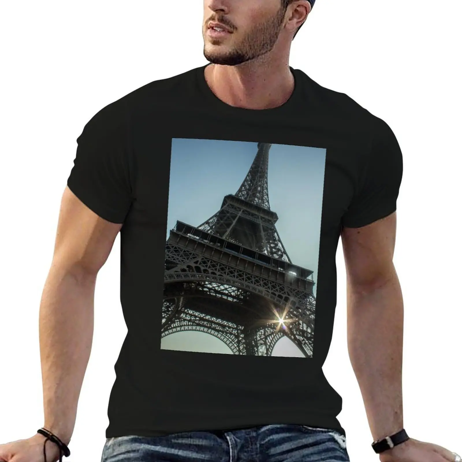 Eiffel Ray of Sunshine T-Shirt man t shirt cotton man t shirts graphic t shirts for man graphic vintage T-shirt