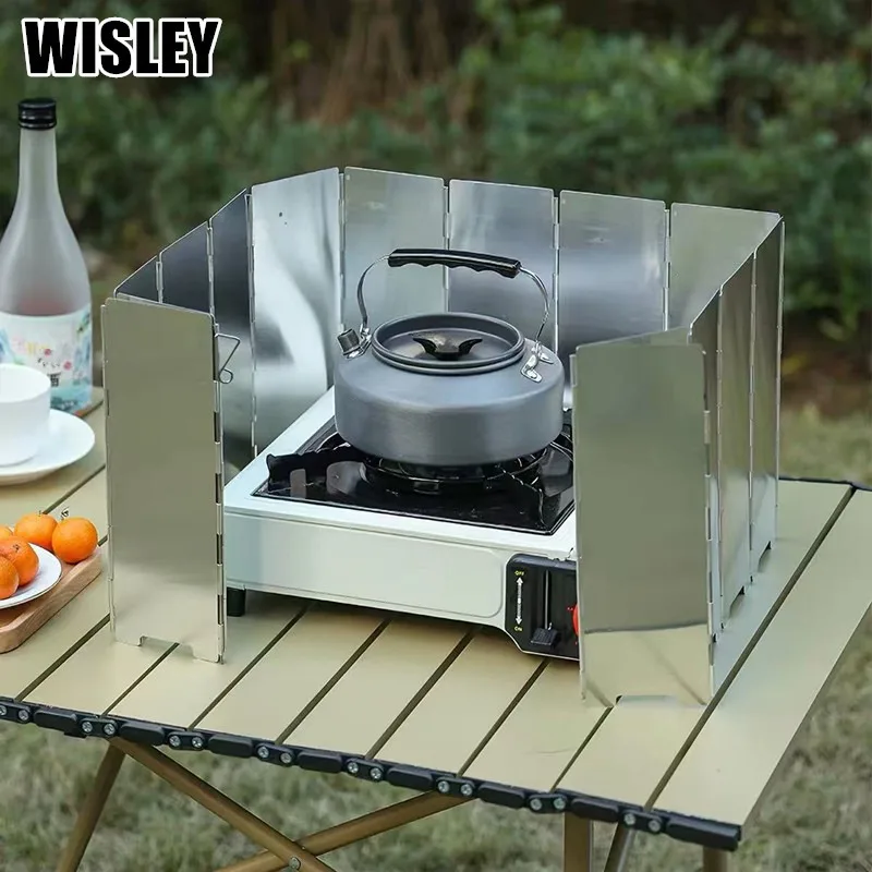 Ultralight Foldable Aluminum Alloy Camping Wind Shield Portable Outdoor Stove Wind Guard for Backpacking Camping Picnic