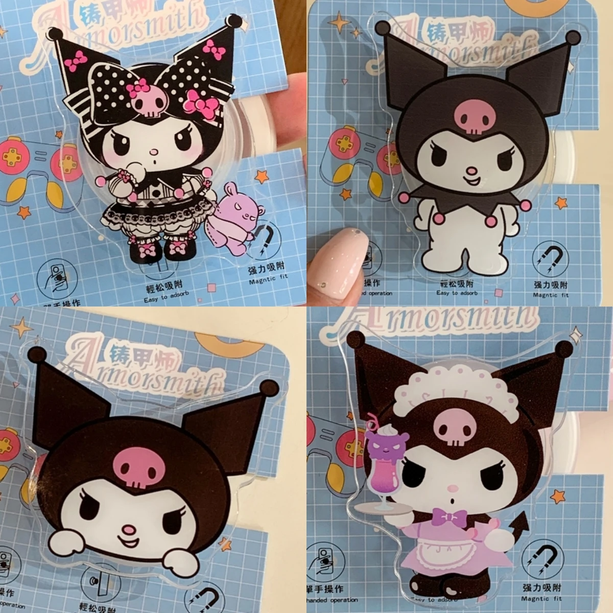

For Magsafe Magnetic Phone Grip Tok Stand For iPhone Samsung Foldable Cute Sanrio Kuromi Melody Wireless Charging Case Holder