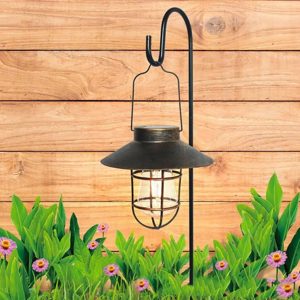 Chandelier Ornament Retro Solar Lantern Lamp with Tungsten Bulb Vintage Hanging Tent Lamp Waterproof Creative LED Oil Lamp Home