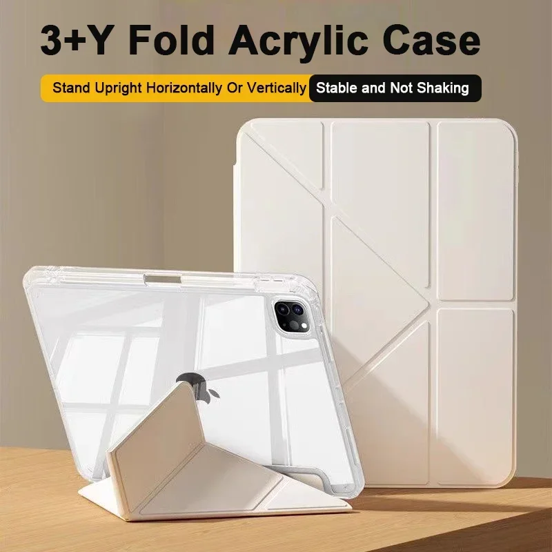 For iPad Air 5th 6th 12th 11th iPad Pro 11 12.9 13 Air 11 M4 10th Gen 10.9 10.2 9th 8th 9.7 Mini 7 6 Smart Case with Pen Holder