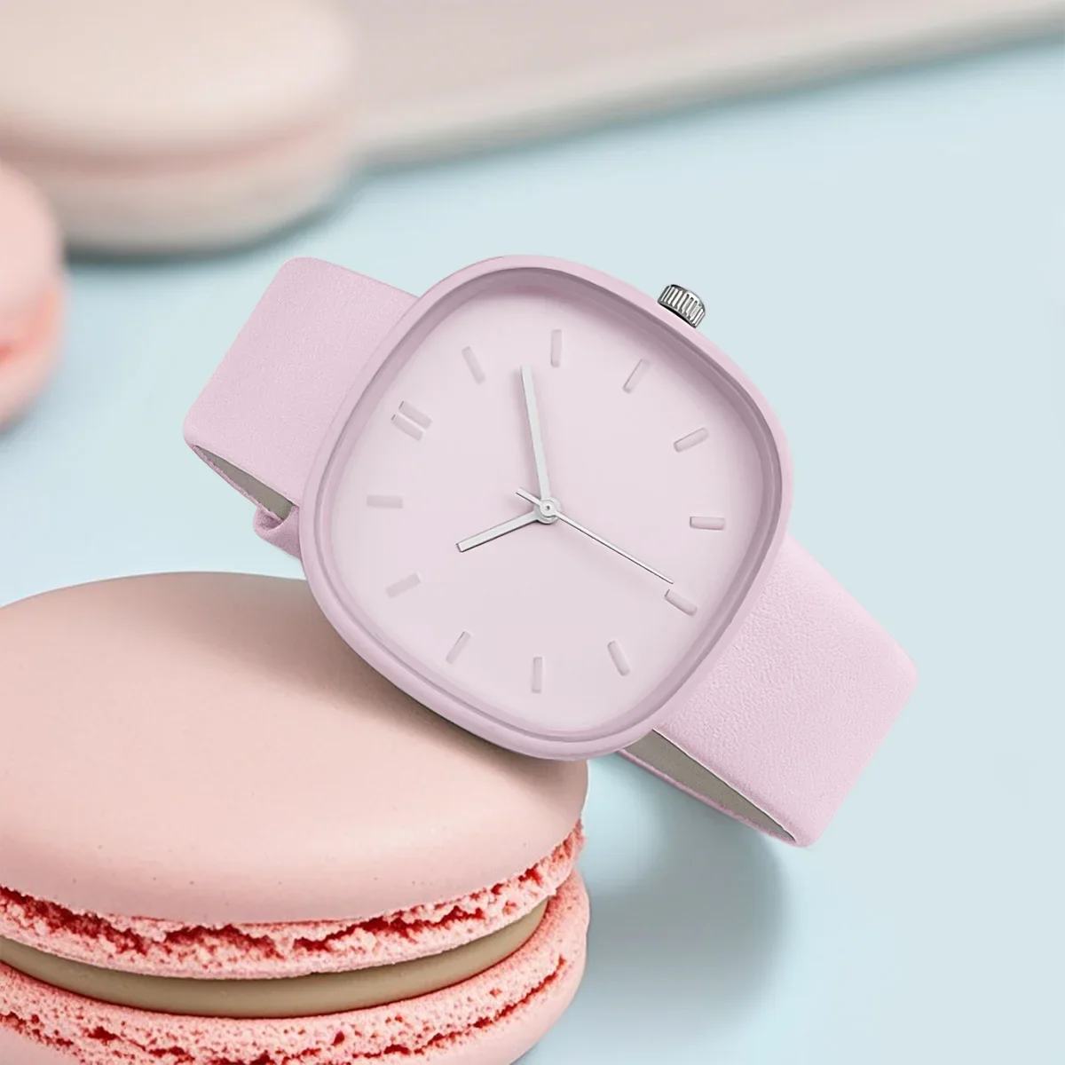 Luxury Popular Minimalist PU Leather Quartz Women's Watch Bracelet Holiday Gift