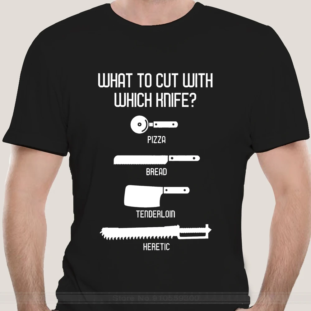 What to Cut with Which Knife - Wargaming Meme Chart T shirt wargaming wargamer men cotton tshirts