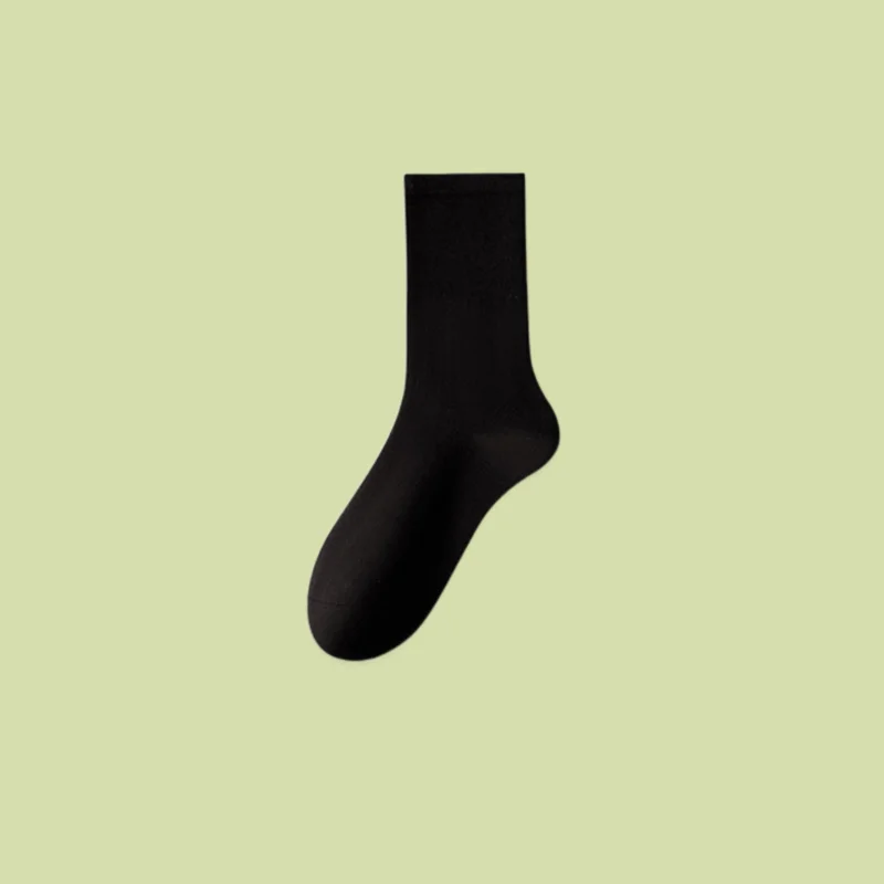 2/5 Pairs Women's Mid-tube Socks Autumn And Winter Solid Color Cotton Socks Confinement Long Tube Pile Socks Boneless Socks