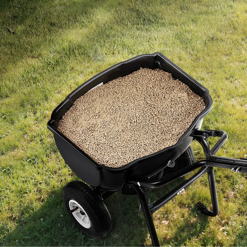 

Walk Behind Spreader, 60LBS Capacity, Push Spreader with Hopper Grate, 0-9.8 ft Spreading Width, 8 in All Terrain Pneumatic T