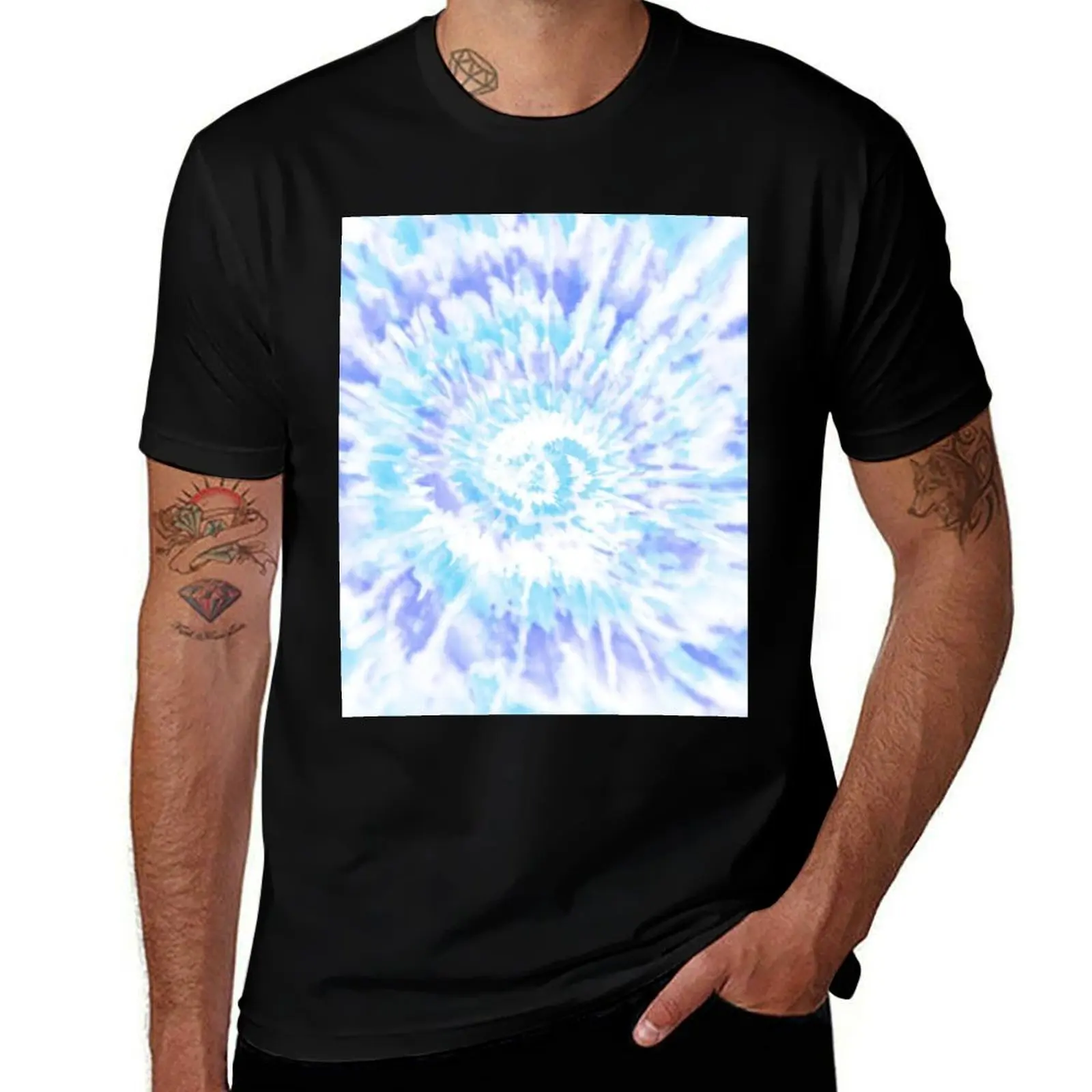 

Cute tie dye pattern T-Shirt sports fans tops blue lock sublime t shirts for men graphic