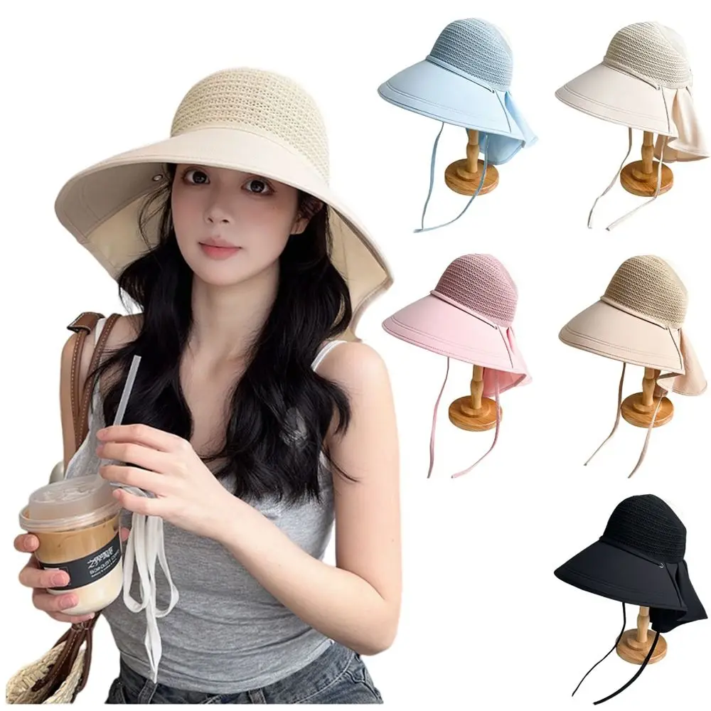 

Fashion Elegance Large Brim Sun Hat Foldable Breathable Sun Protection Hats Wind Proof Neck Protection Wide Brim Sunhat Travel