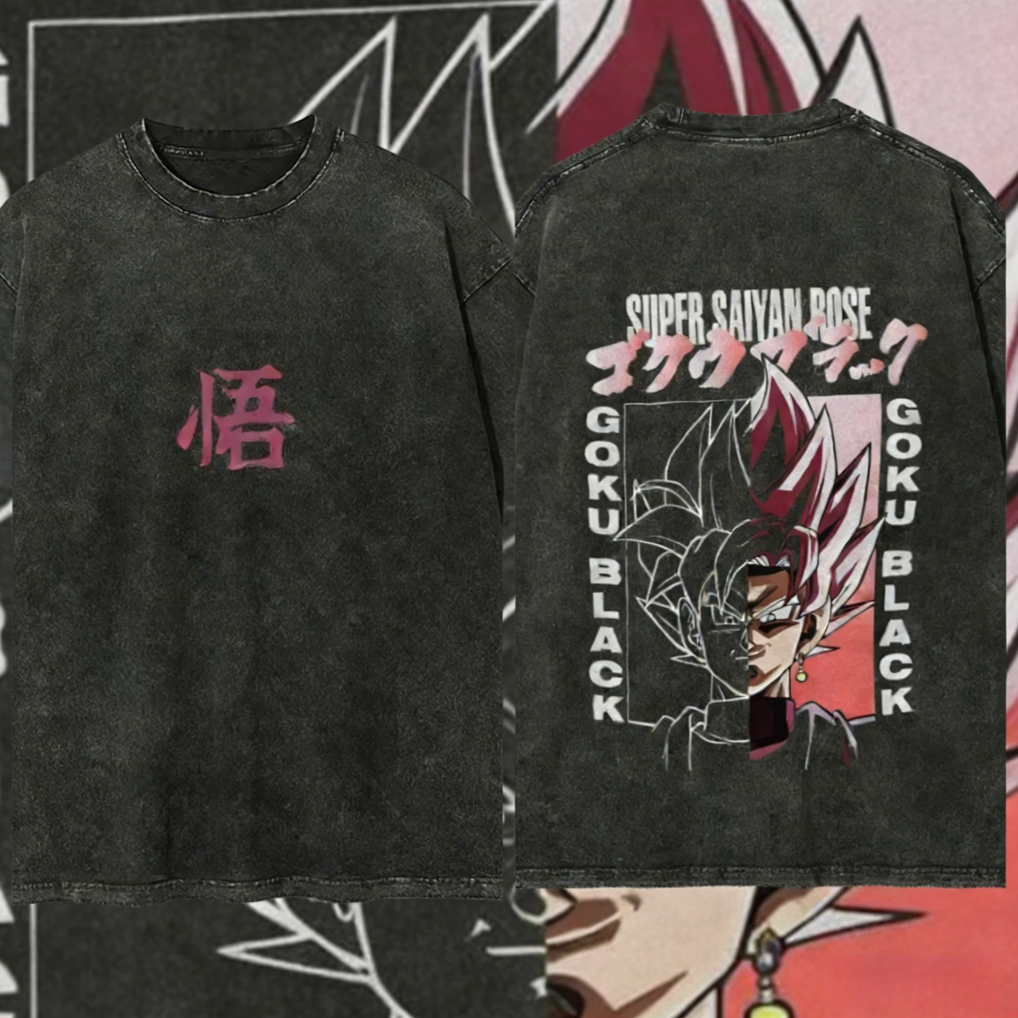 

Dragon Ball 2026 Summer Oversized T-Shirt 100% Cotton Washed Vintage Kid Goku Manga Print & Kanji Logo Unisex Tee for Anime Fans