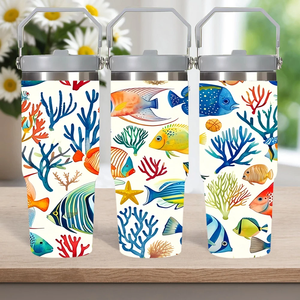 

1 шт., изолированный стакан из нержавеющей стали 304, чашка с принтом 30 унций, идеально подходит для путешествий, дома, автомобиля, идеально подходит для кофе, горячих и холодных напитков