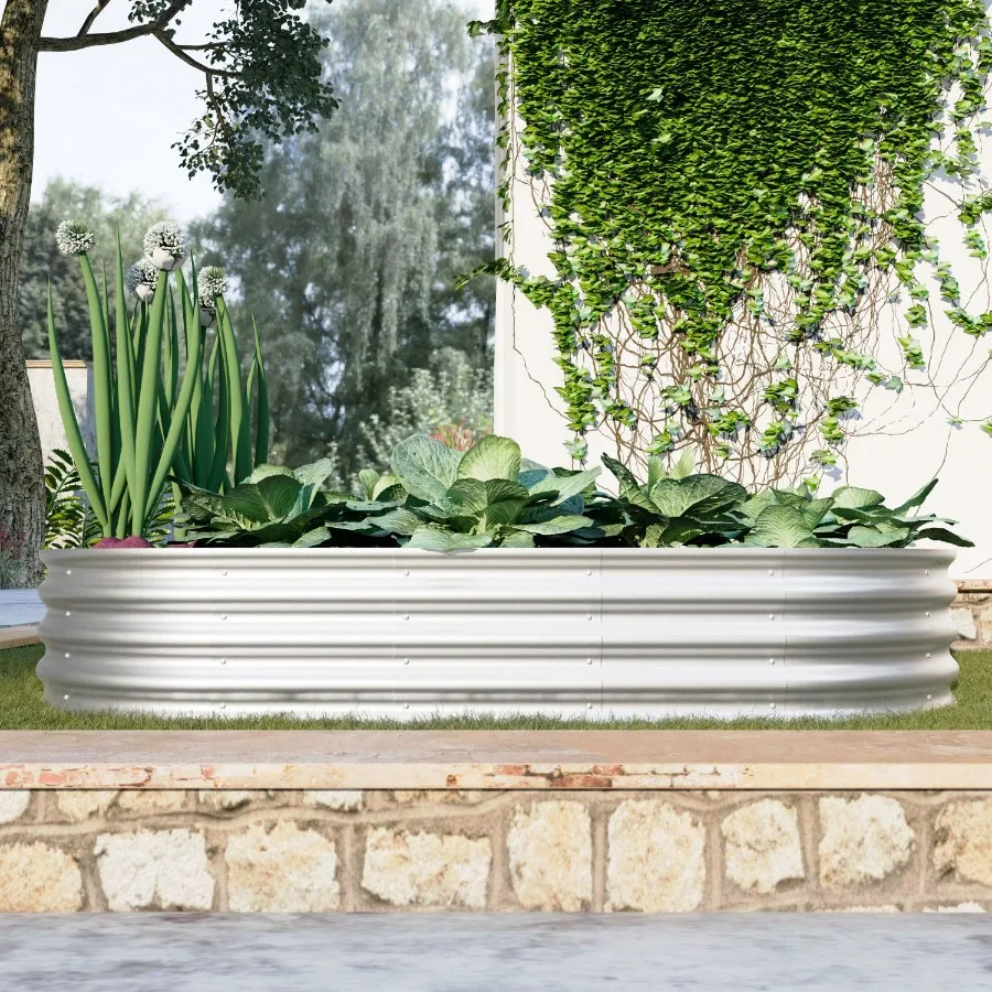 

6x3x1ft Raised Garden Bed Kit Galvanized Planter Raised Garden Beds for Outdoor for Vegetables Flowers Herbs Heavy Duty RustRes