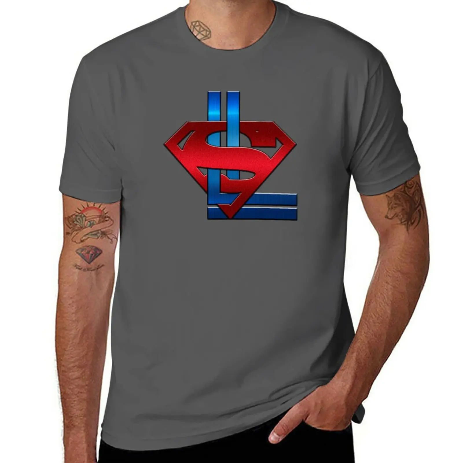 Supercorp Logo Metallic Layout-ein Luthor und ein Super T-Shirt süße Kleidung für einen Jungen Kleidung für Männer