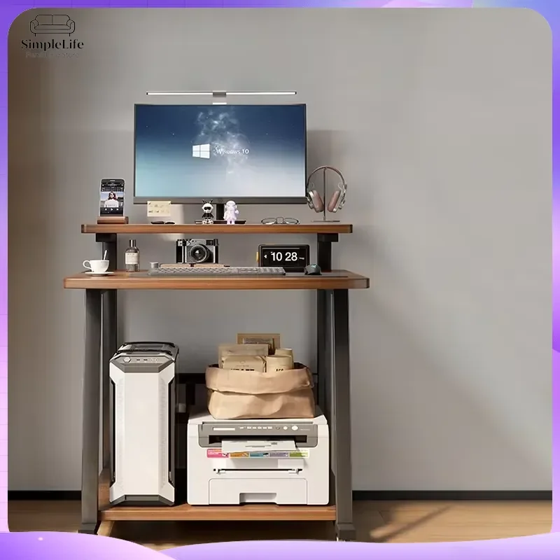 Adjustable Height Computer Desk Small Desktop Desk for Home Office Bedroom Bedside Table Double Layer Study Desk Modern