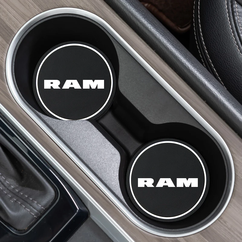 2 pièces sous-verres de voiture fentes de tasse d'eau tapis antidérapant tapis de tasse d'eau imperméable tampon de boisson pour Dodge Ram 1500 2500 3500 accessoires de voiture