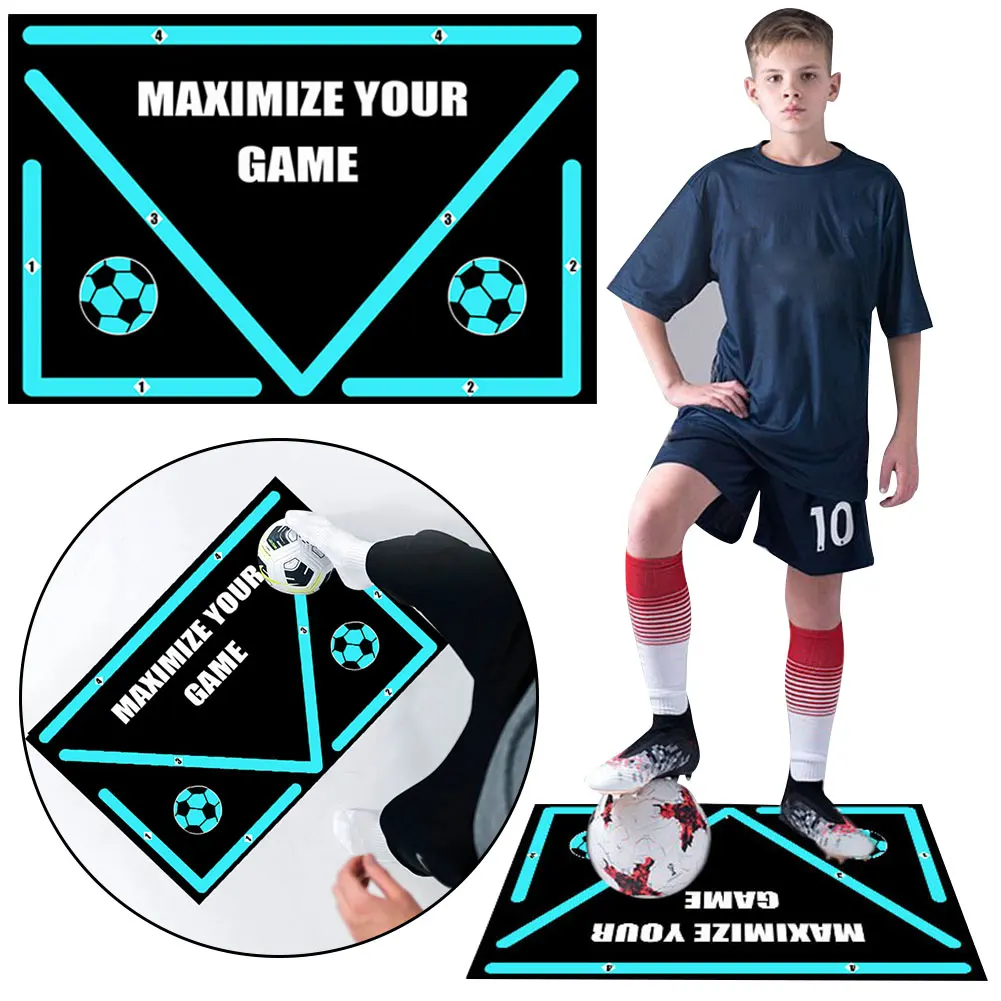 

Football Training Mat Non Slip Soccer Dribble Training Mat Portable Football Training Footstep Mat for Indoor Outdoor