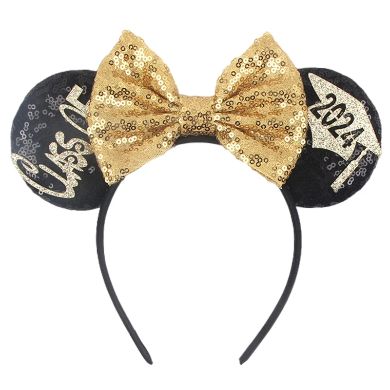 Class Of 2024 Graduation Disney Mouse Ears Headband Happy New Year Hairband Festival Party Dress Up DIY Hair Accessories