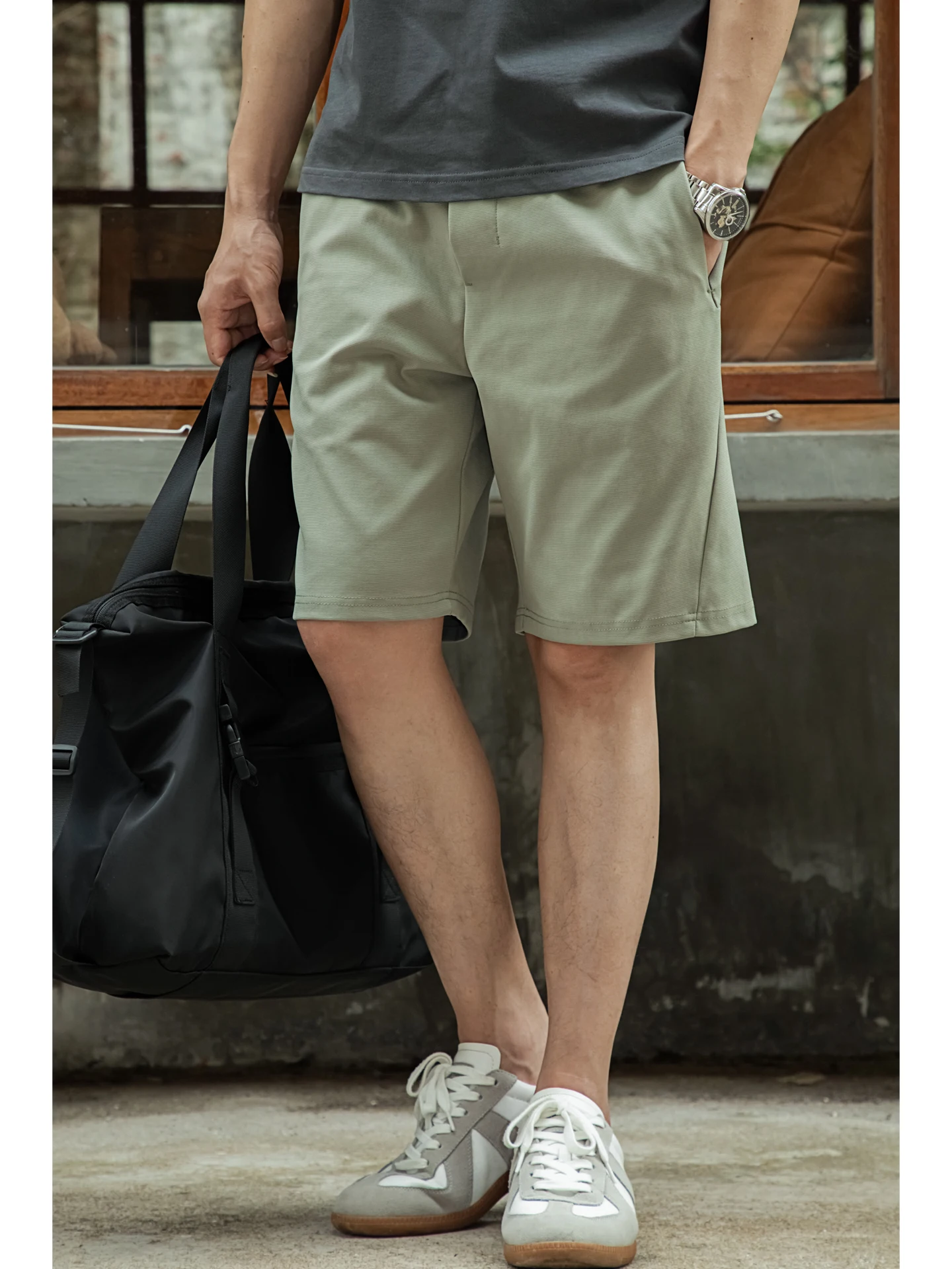 

Мужская спортивная одежда на открытом воздухе Qui Dry с эластичной резинкой на талии, тонкая модель, летняя мода, городское Sle, полиэфирное волокно, прямая длина ног