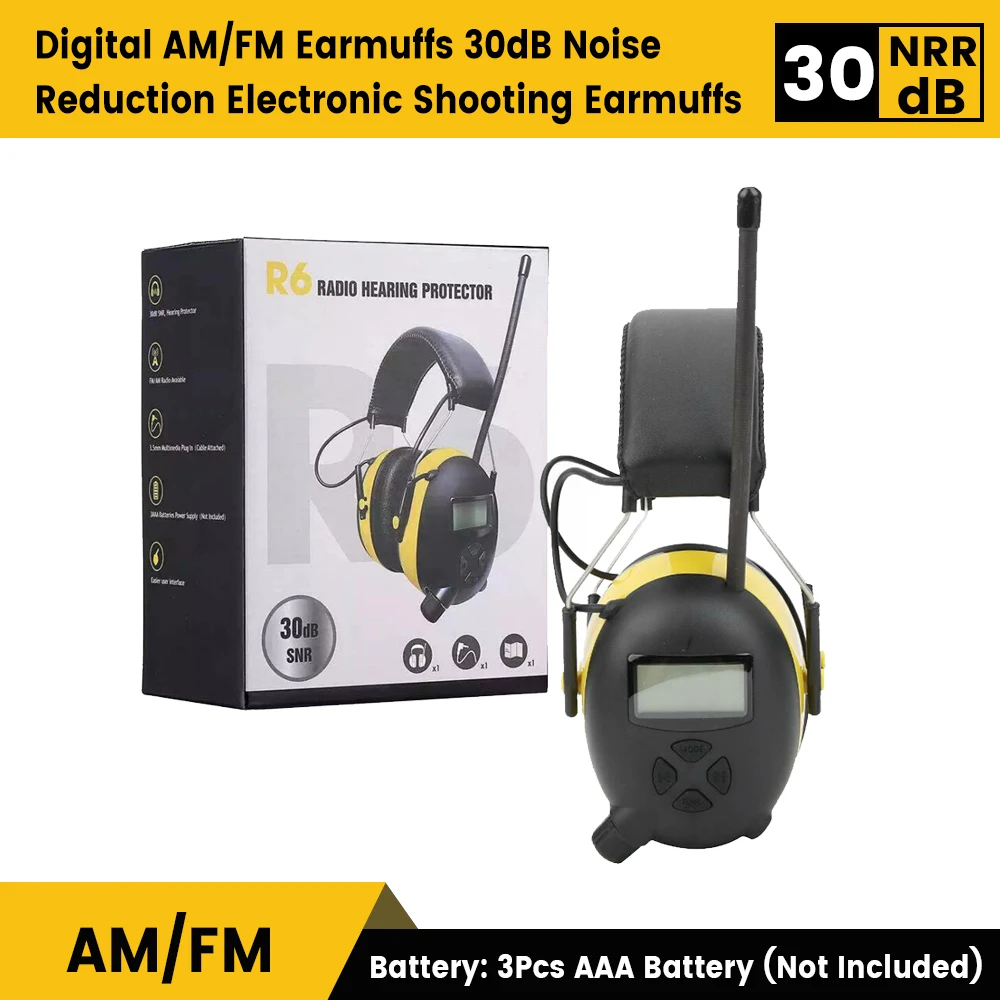 Am/Fm Radio Hearing Protector Noise Reduction Safety EarMuff 30db Noise Cancelling Ear Protection for working,Shooting