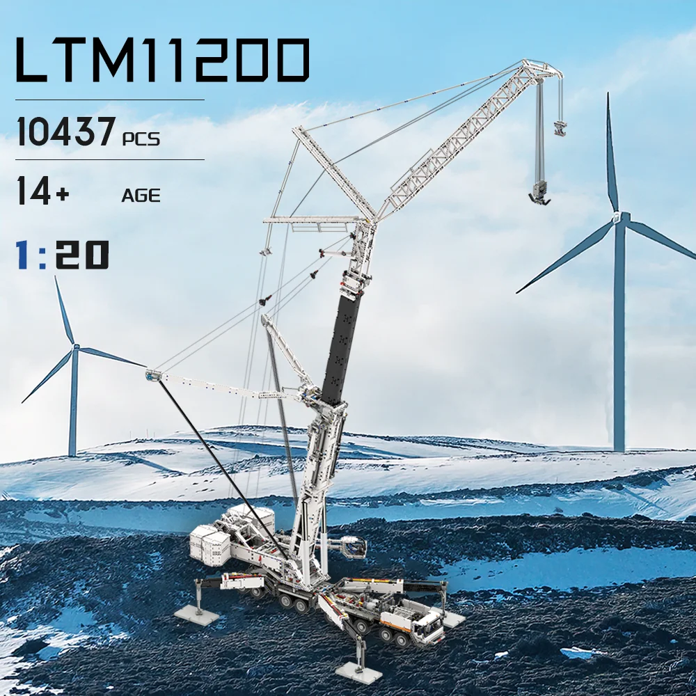 

Liebherr LTM11200 RC Crane and Fly Jib Model MOC Mobile Building Blocks Toys Bricks Kit Boy Christmas Gifts