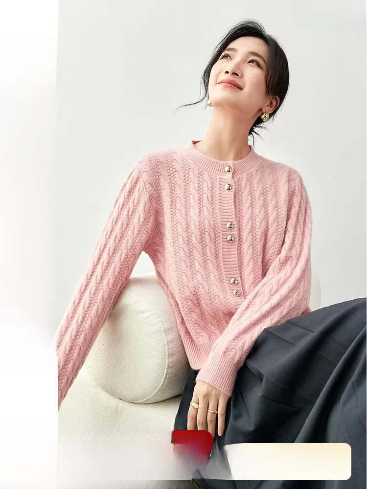 

Красный эластичный кардиган с открытым передом, женский, зимний, 2025, новинка, на одной пуговице, с круглым вырезом, маленький размер, с длинными рукавами, топ