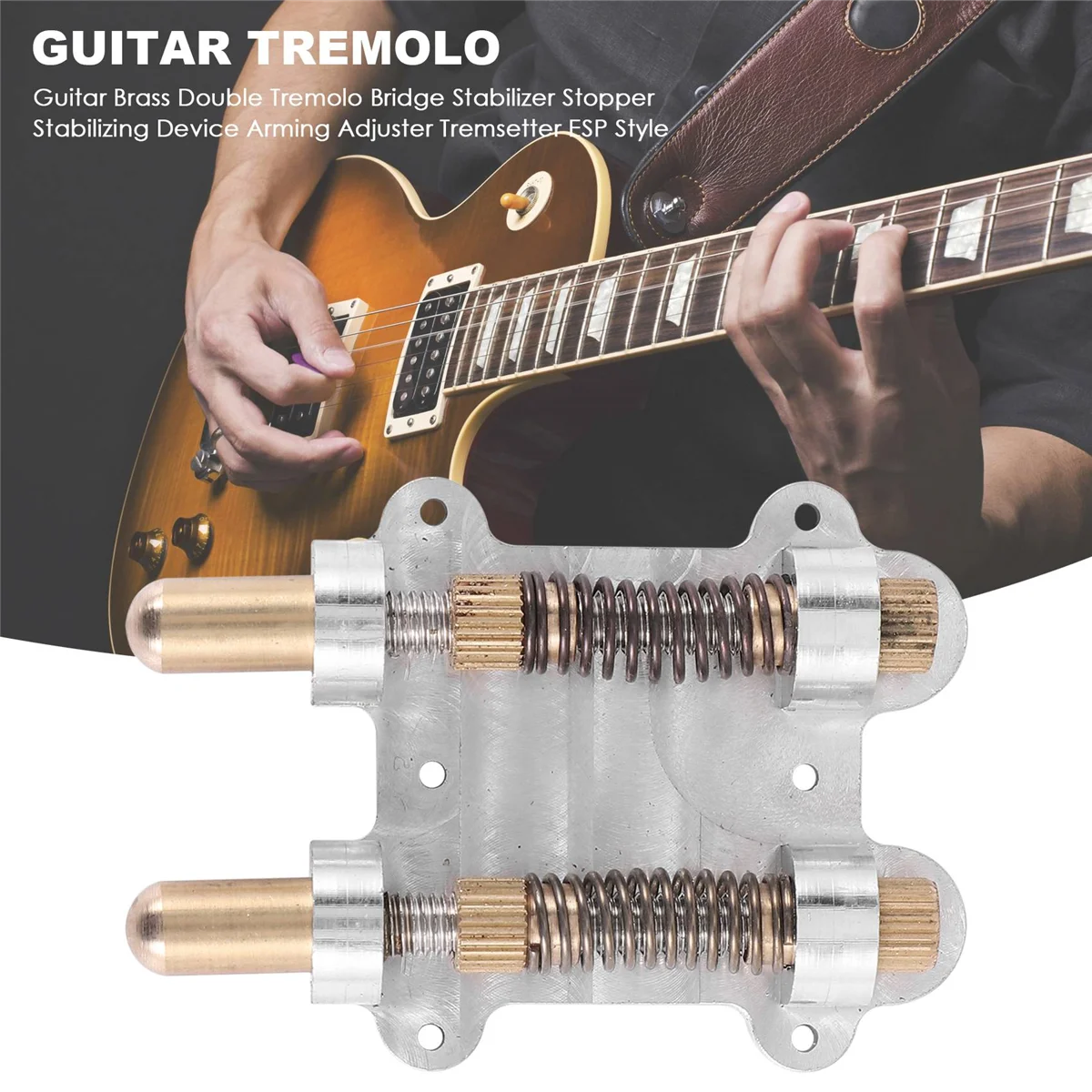 กีตาร์ทองเหลือง Double Tremolo Bridge Stabilizer Stopper Stabilizing อุปกรณ์ Arming Adjuster Tremsetter ESP สไตล์