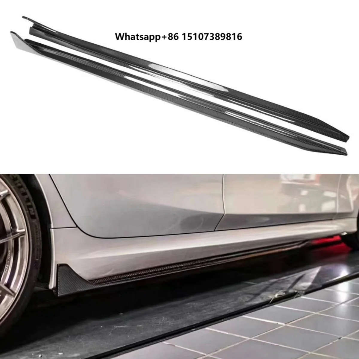 TK Style Carbon Fiber Side Skirt for 3 Series G20 2020+ Side Skirts Gloss Black Bumper New Condition