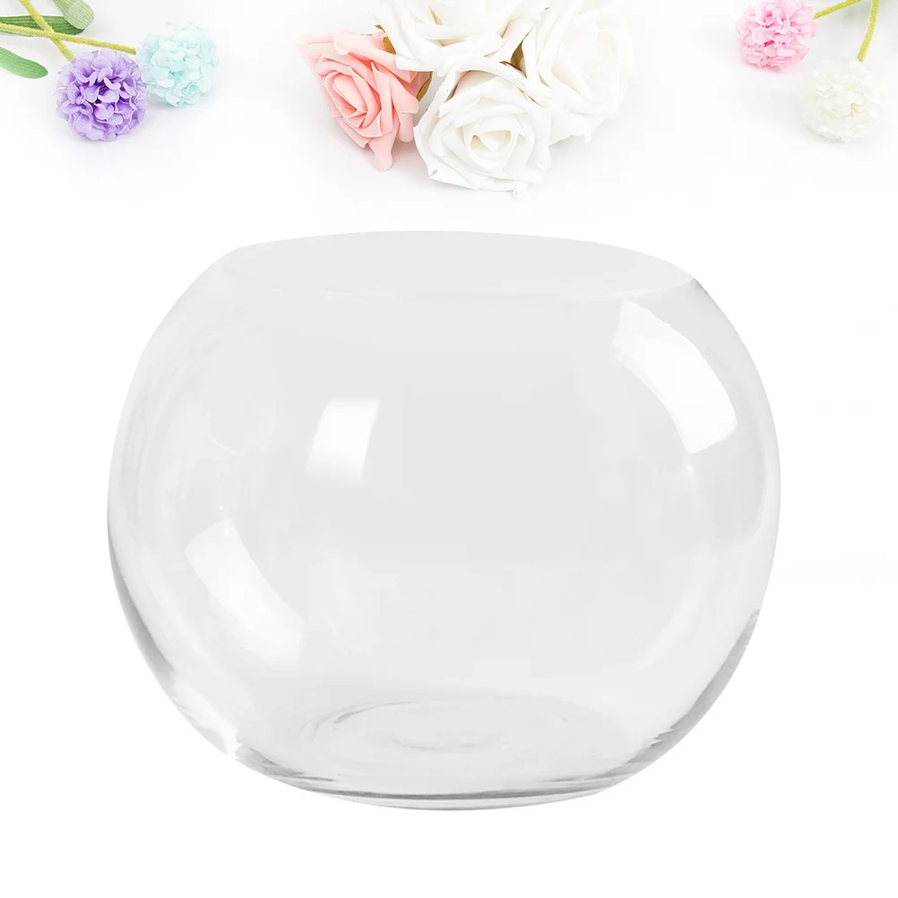 

Glass Vase 25cm Transparent Creative Hydroponics Flower Vase Desktop Decor Ornament for Home Office Hotel Hydroponics Flower Pot