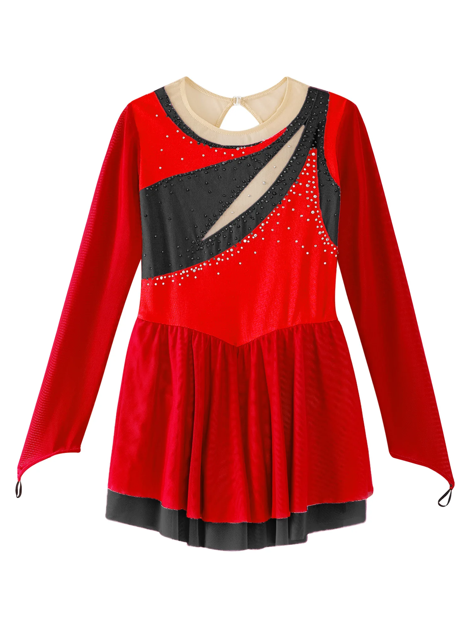 Vestido de baile de Ballet lírico para niños, leotardo de gimnasia rítmica, tutú, Ropa de baile, empalme de malla, disfraz de patinaje de lujo,