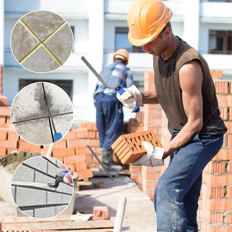 مجموعة أدوات يدوية للبناء - مجرفة توجيه مكونة من 4 قطع، مجرفة قياس الإشارة، مؤشر وضع الطوب من الفولاذ المقاوم للصدأ مع حقيبة تخزين - A27R #2