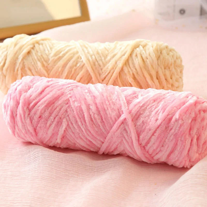 5pc Chenille Velvet Yarn Baby Plush Yarns Chenille Yarn for Knitting Crochet Woven Sweater Cardigan Hand Knitted Thick Threads