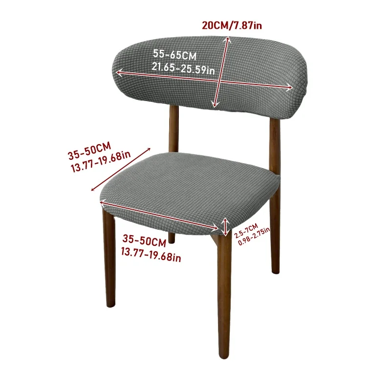 2Pcs Split Style Dining Chair Cover Leaves Jacquard Curved Back Chair Covers Anti-dirty Chair Protector Cover Restaurant Booth