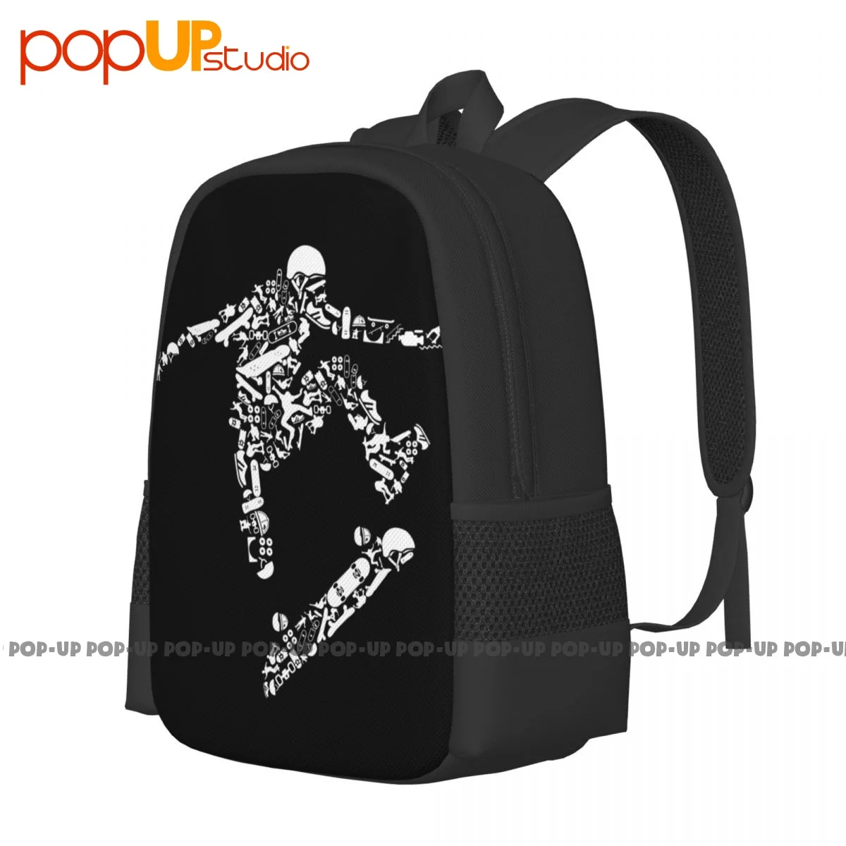 B077Bcrew Skater Skate Skateboard Board Backpack Large Capacity Print Beach Bag Shopping Bag School Sport Bag