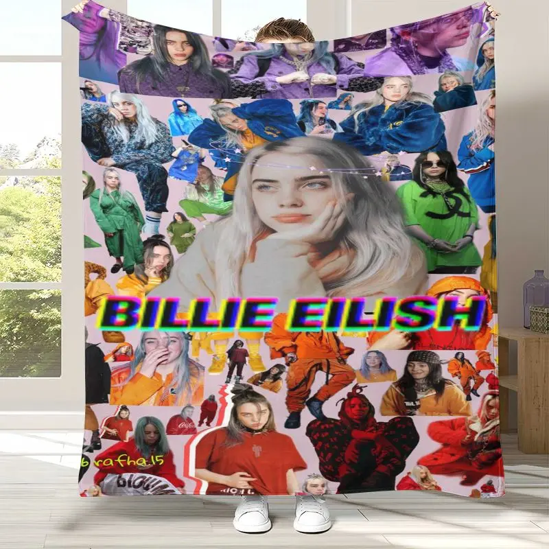 3D Billie Eilish Style Grunge Music Corner Flannel Throw Blanket,Cozy Warm Blanket for Bed,Sofa,Living Room,Picnic,Home Decor