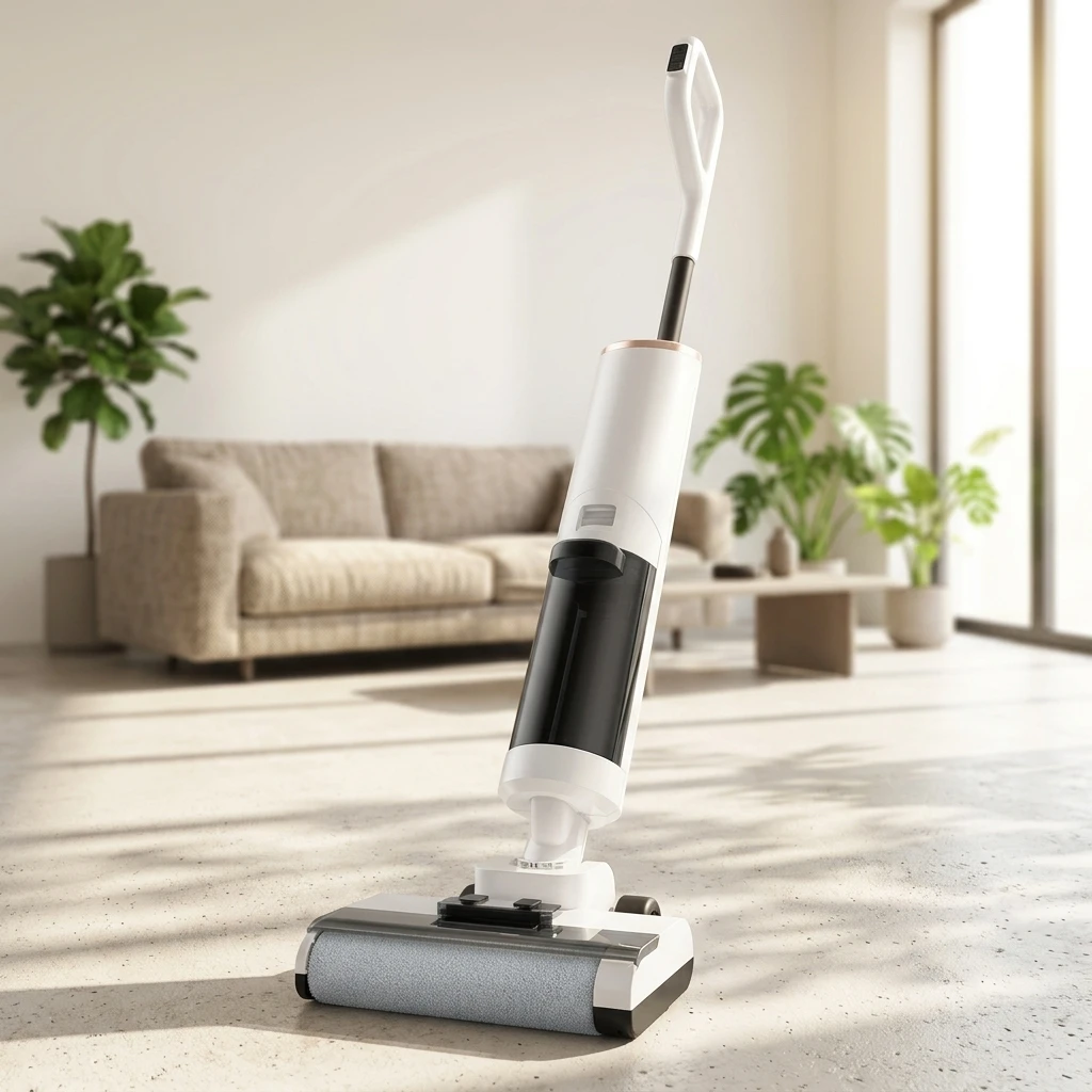 Wet and dry vacuum cleaner 20Kpa strong suction 180 degrees flat floor deep cleaning floor washing mop, suitable for family hote