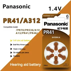 Panasonic Original A10/A13/A312/PR41/PR48/PR70/PR536/PR44 Hearing Aid Zinc Air Battery