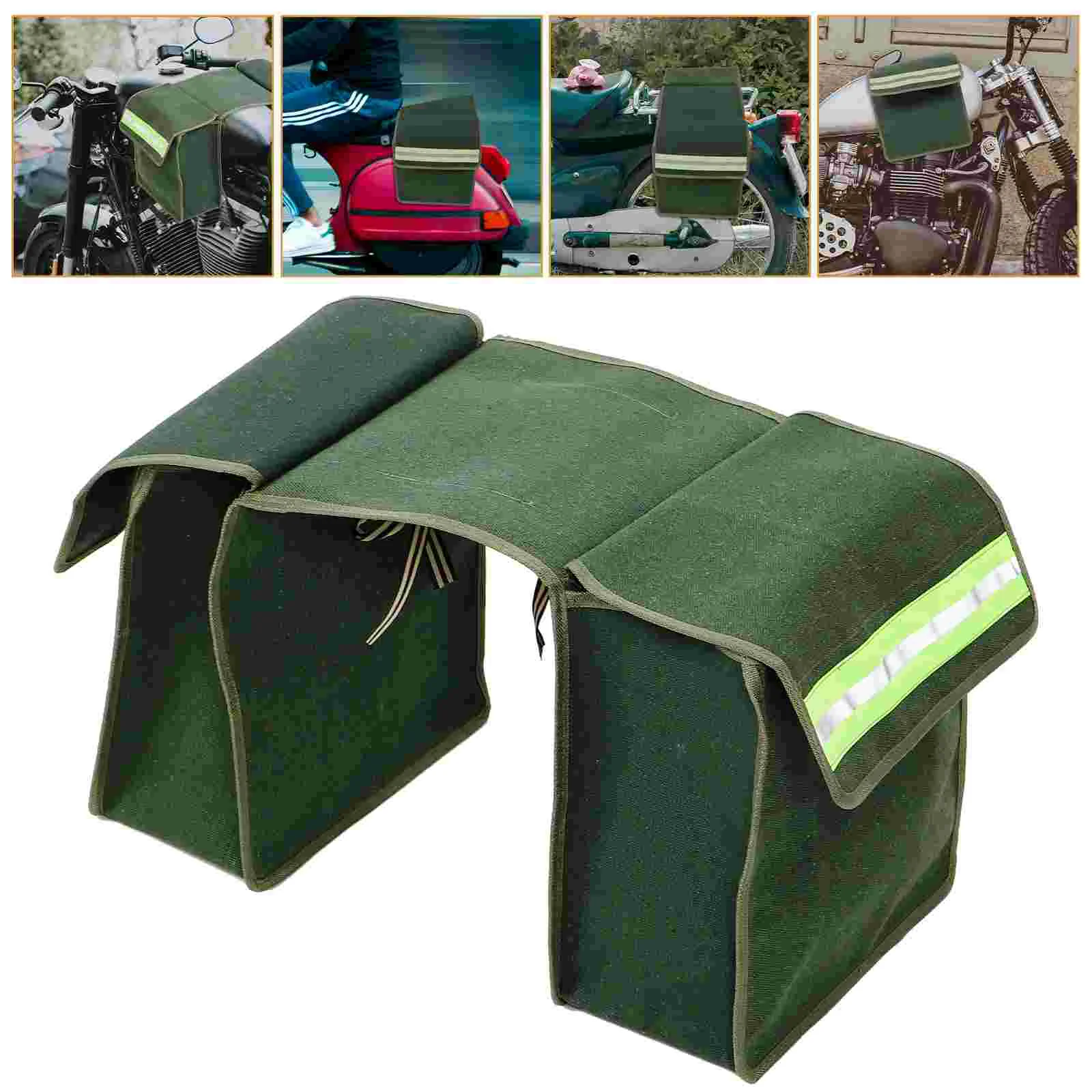 

Hanging Motorcycle Side Bag Tool Organizer Pedals Canvas Scooter Accessories Saddle