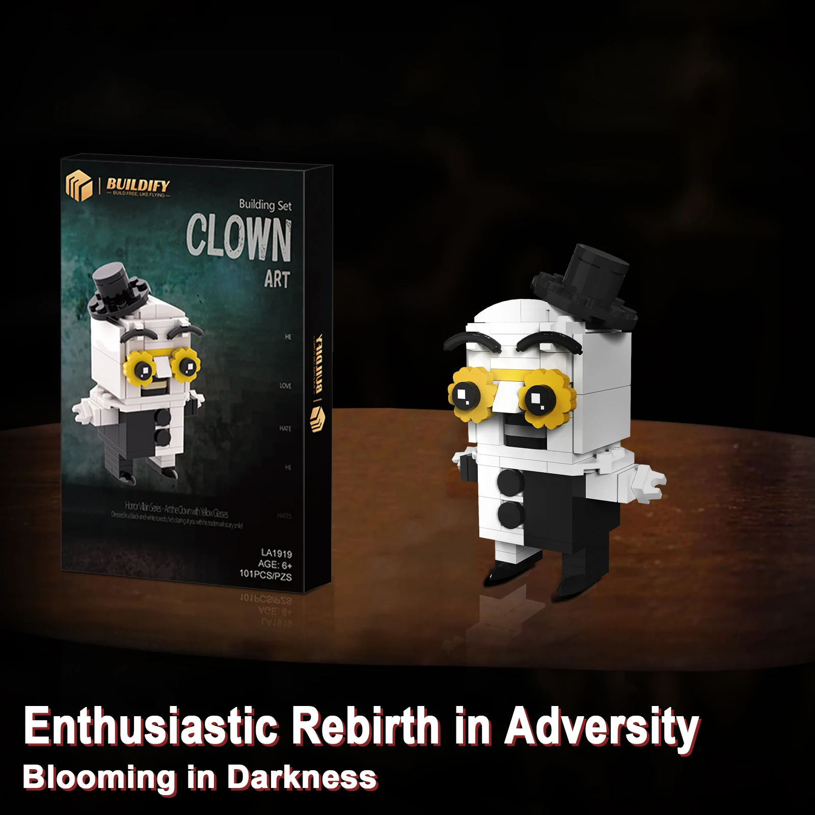 مكعبات بناء المهرج الفنية، مجموعة بناء شخصيات فيلم الرعب، هدية مثالية للهالوين لمحبي الأولاد والبنات البالغين #2