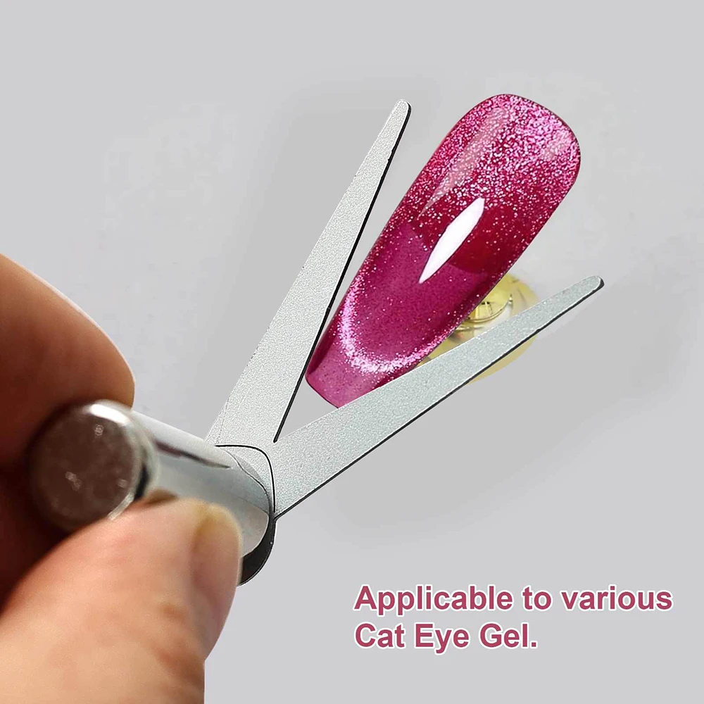 2/3Pcs V-Shape Cat's Eye French Nail Magnet Tool French Metal Plate Auxiliary Iron With Magnet Nail Tool DIY  Magnetic Tool