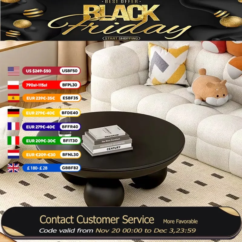 

Black Nordic Coffee Tables Living Room Simple Unique Modern Small Side Table Wood Round Mesa Auxiliar Salon Furniture For Home