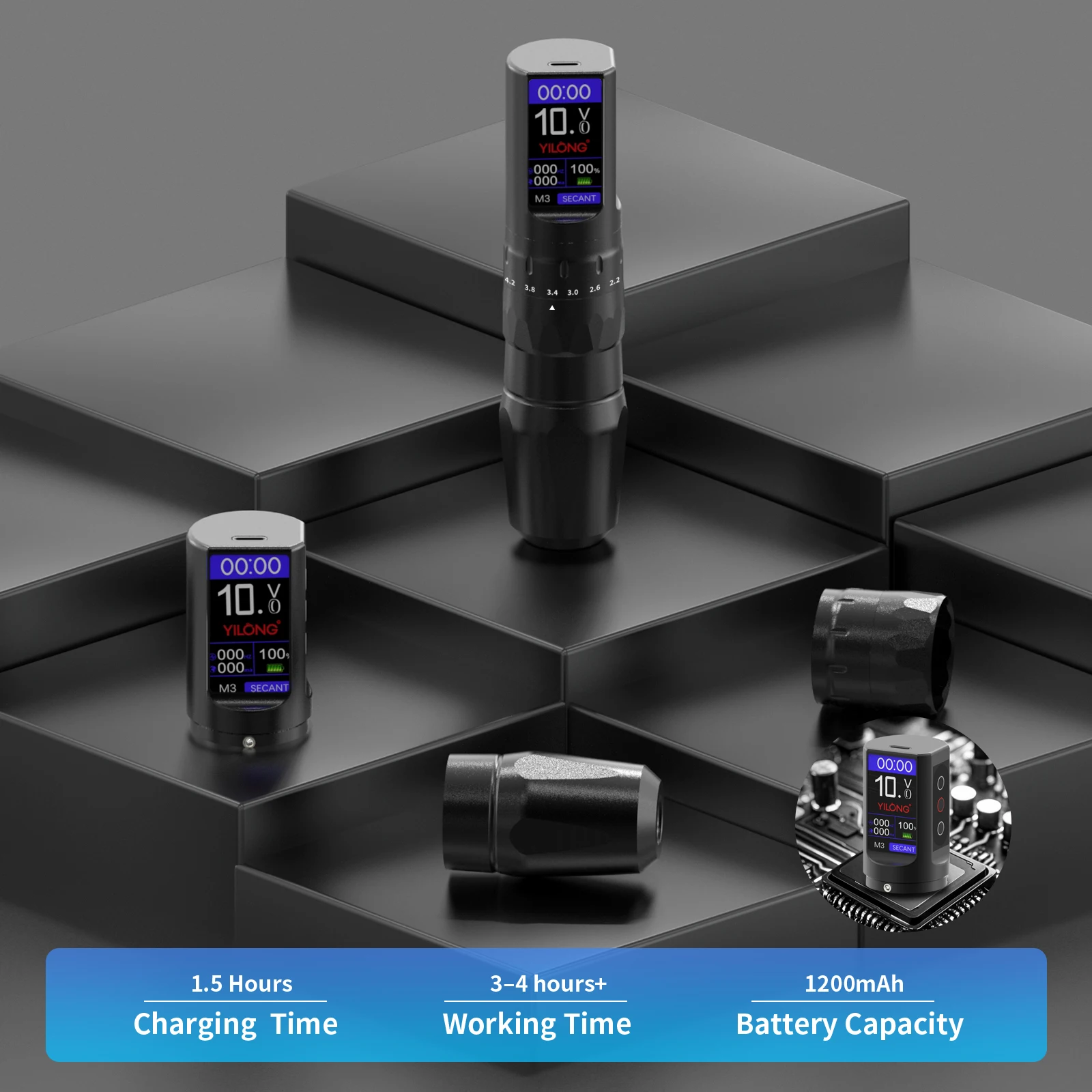 ييلونج الروتاري اللاسلكية الوشم كيت قابل للتعديل 6-السكتة الدماغية 2.2-4.2 مللي متر قلم الوشم آلة مجموعة كاملة لفناني الوشم