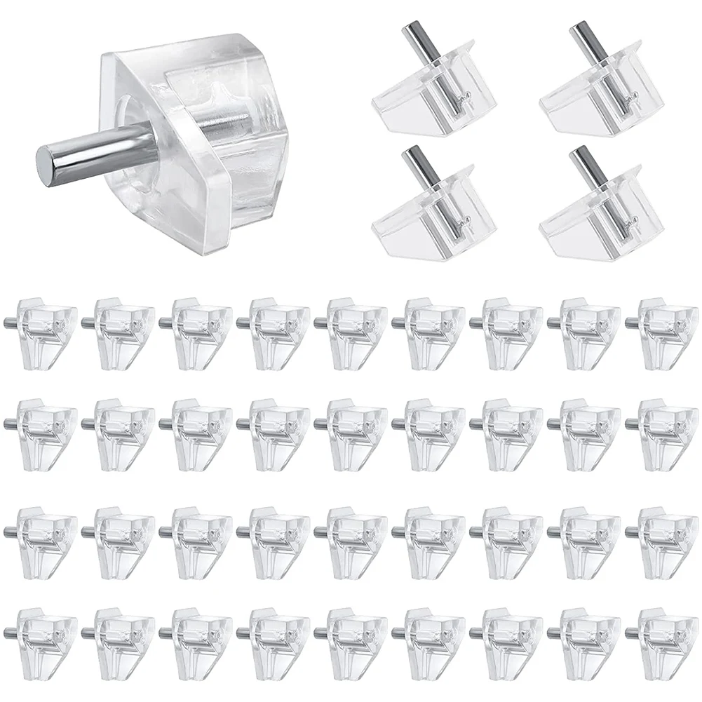 

20 Pieces 3 mm Shelf Pins Clear Support Pegs Cabinet Shelf Pegs Clips Shelf Support Holder Pegs for Kitchen Furniture