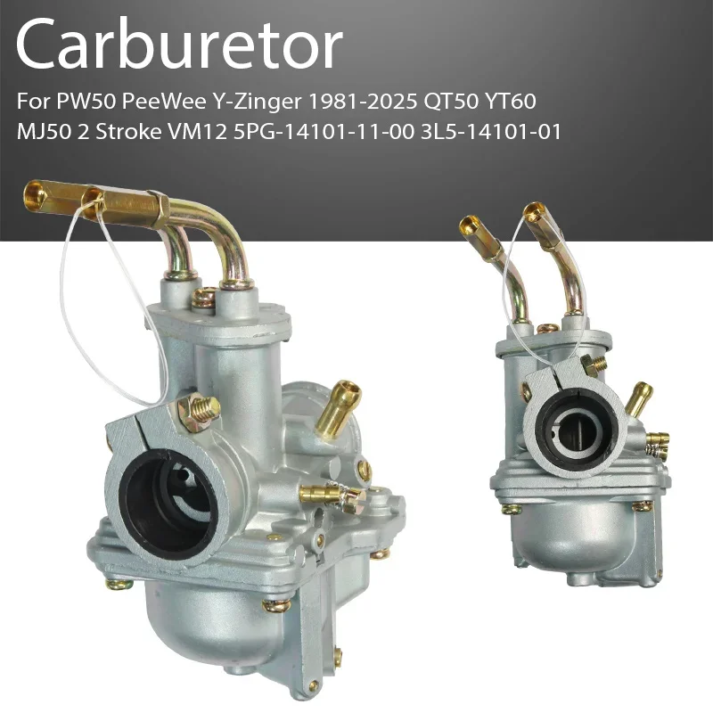 Carburetor 5PG-14101-11-00 3L5-14101-01 Fit PW50 Y-Zinger PeeWee 1981-2026 QT50 YT60 Tri-Zinger MJ50 Towny