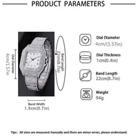 Classique luxe affaires hommes bracelet en acier carré échelle romaine strass montre à Quartz Lesiure homme montre-bracelet Relogio Masculino 6