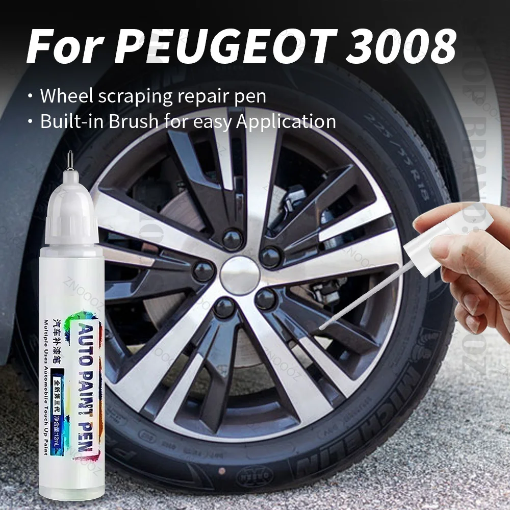 For PEUGEOT 3008 Touch Up Paint Wheel Repair Kit Quick And Easy Wheel Scratch Repair Rim Paint For Car Wheel Repair Silver Black