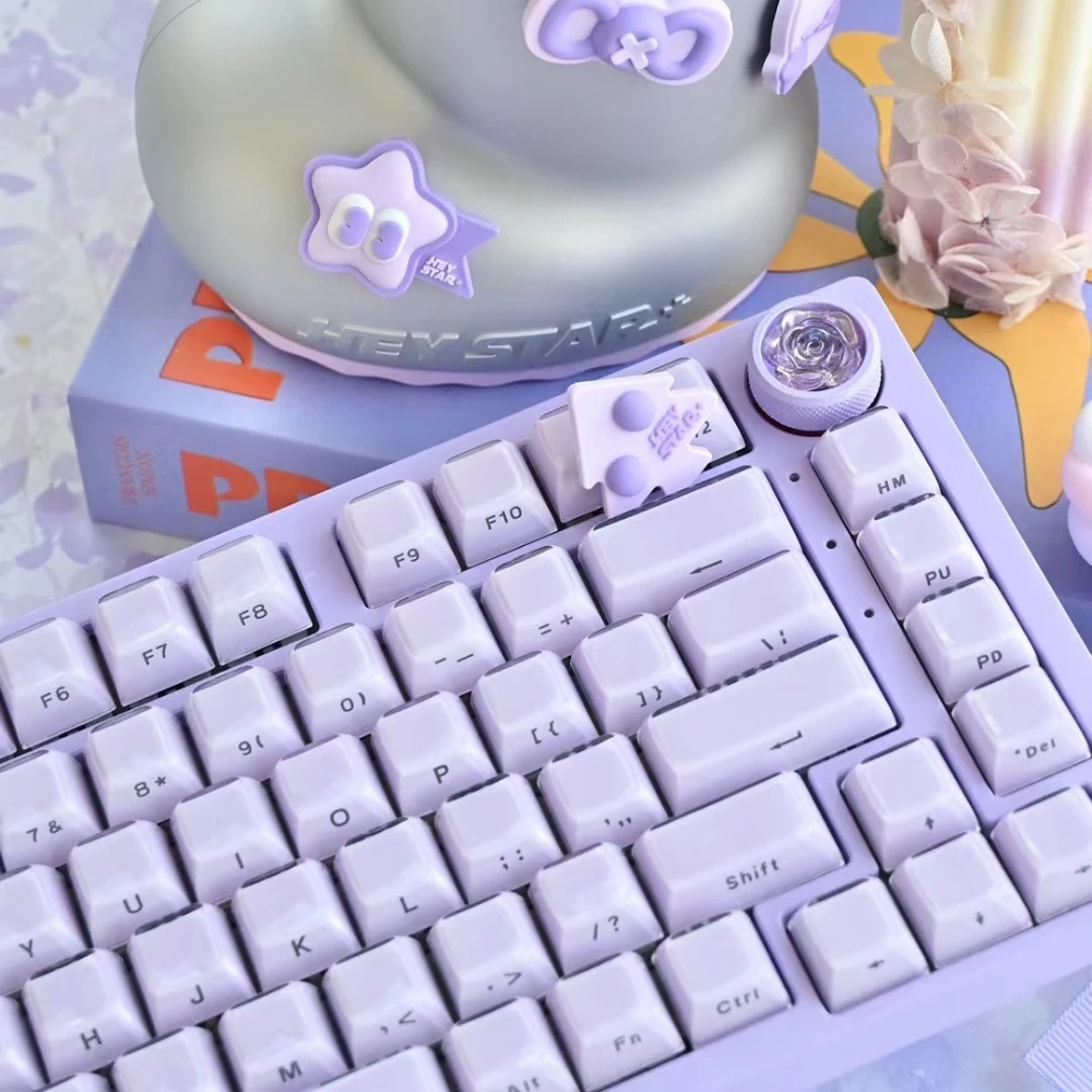 Purple Crystal Jelly Keycap 113keys PC OEM Double Color Molding Double Color Injection Wear resistant Side Engraved Keycap